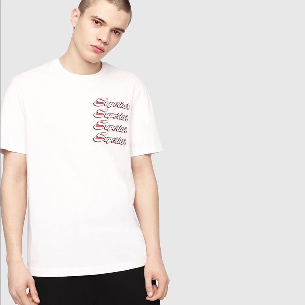 NWOT Diesel 100% Cotton white t-shirt size L